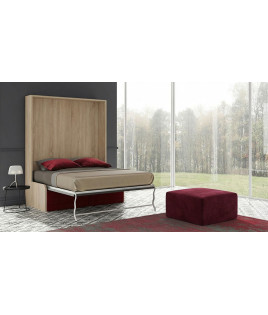 Cama Abatible Vertical brazo de madera con Sofá Chaiselongue