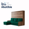 Cama Abatible Horizontal con brazo de madera y Sofá Chaiselongue