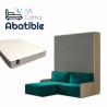 Pack Cama Abatible Vertical con Sofá Chaiselongue y Colchón