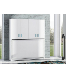 Cama abatible matrimonial e individual con armario