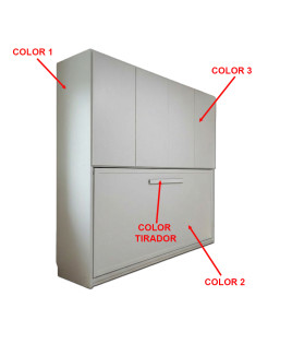 Cama abatible matrimonial e individual con armario