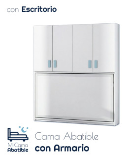 Cama abatible matrimonial e individual con armario