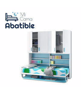 Cama abatible matrimonial e individual con escritorio y armario