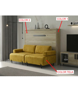 Cama Abatible Horizontal con Sofá