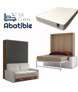 Pack Cama Abatible Vertical con Sofá y Colchón
