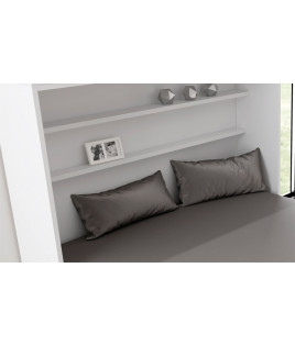 Cama Abatible Horizontal con Sofá y Armario