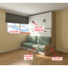 Cama Abatible Horizontal con Sofá y Armario