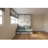 Cama Abatible Horizontal con Sofá y Armario de puertas correderas