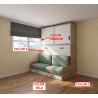 Cama Abatible Horizontal con Sofá y Armario de puertas correderas